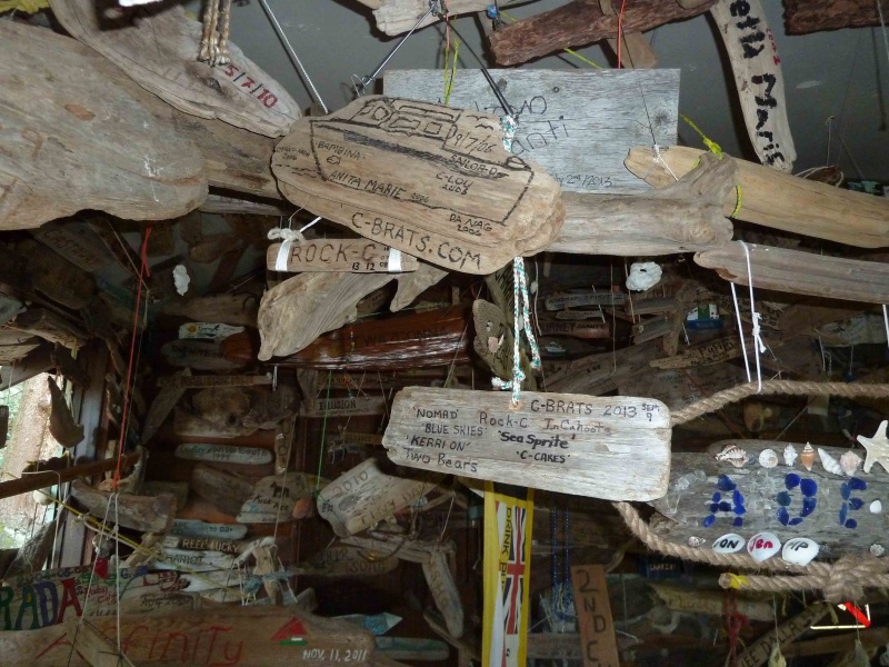 Each boat put their name on a board which was hung below a previous C-Dory group visit