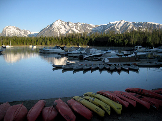 Early morning view in the marina - we have water and boats!