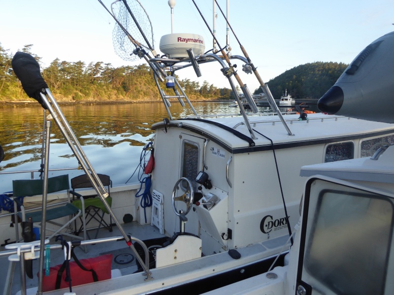 Early Sunday morning - rafted up with Susan and Tom in their 27