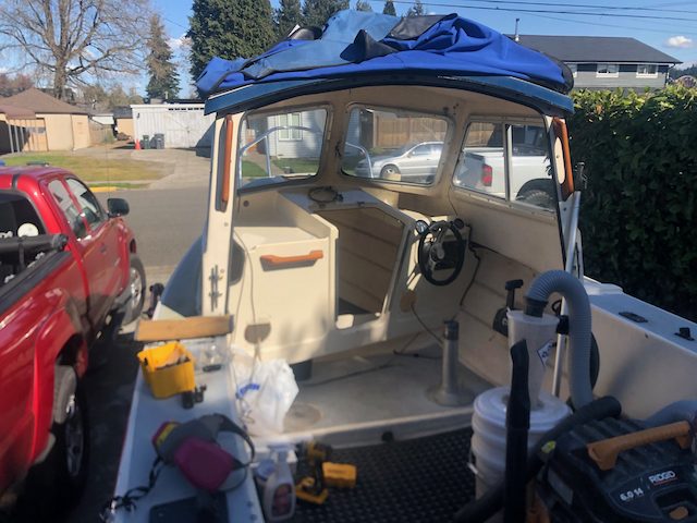 Ended up removing the front bulkhead for access, had to cut back the bottom side of the deck about 4 inches or so around the hatch opening to access all the damaged coring.