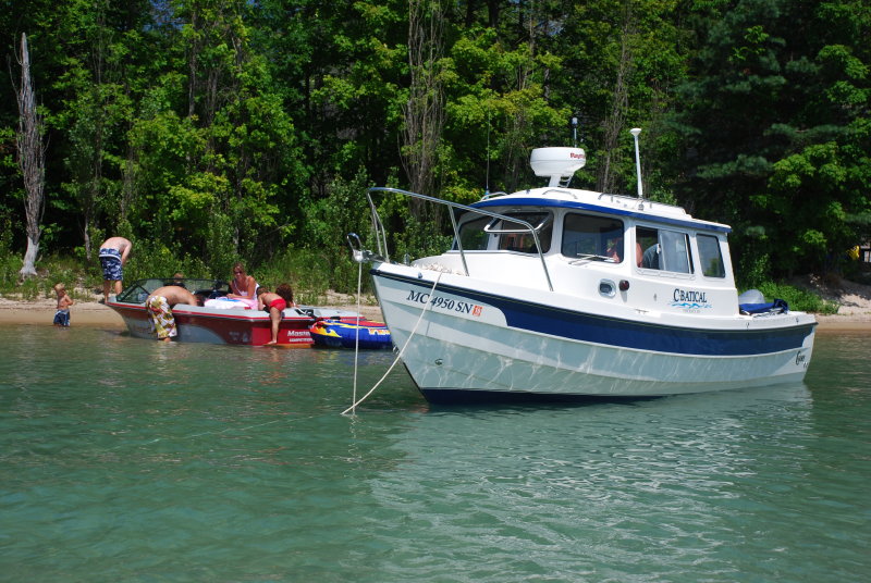 Enjoying a nice day in the sun on Torch Lake with family doing fun stuff
