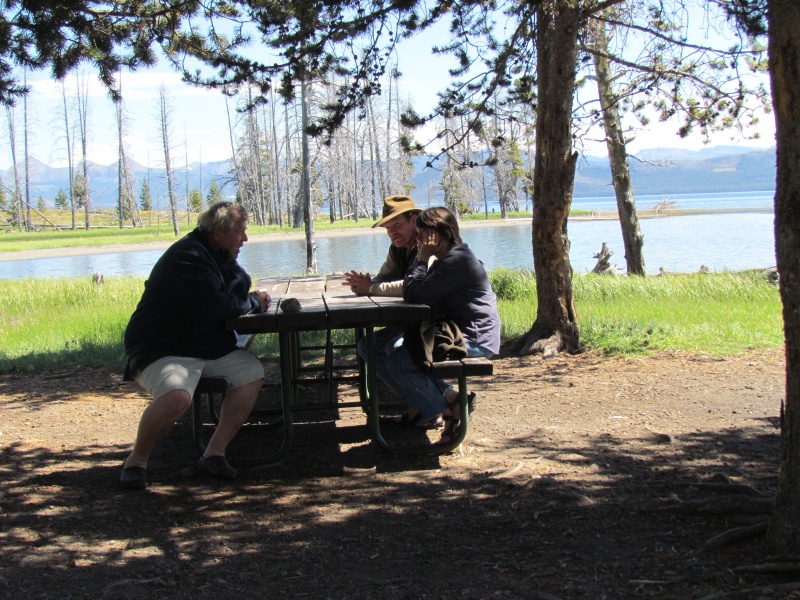 Enjoying the morning at Eagle Bay campsite with Jay and Jolee and of course my wife Ginny