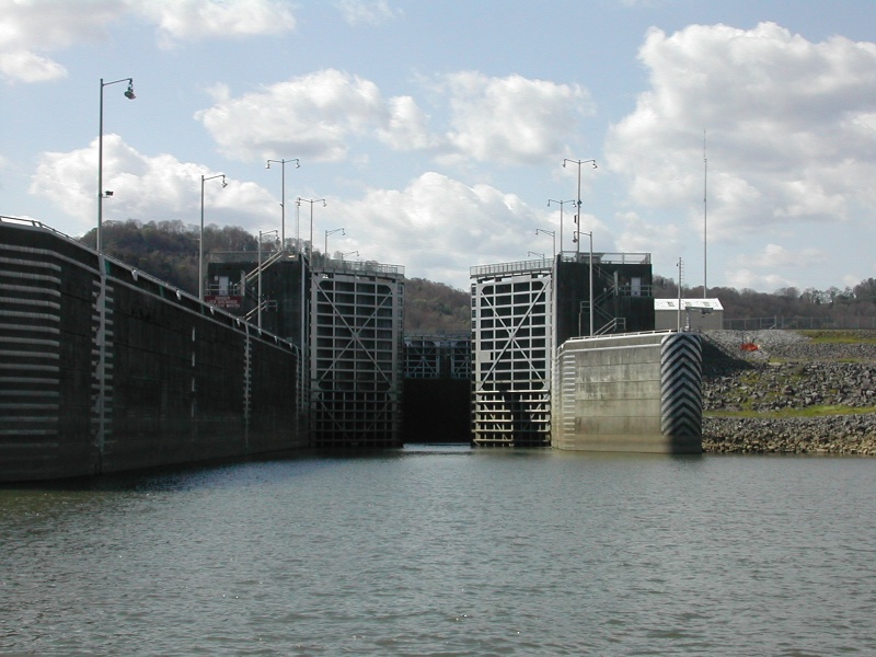 Entering our first lock