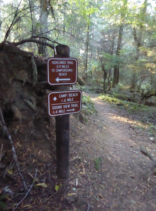 Entrance from parking lot, which is .6 miles from the beach via one trail, or .9 miles via the other trail