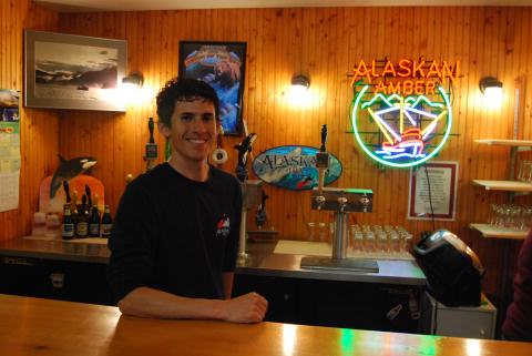Eric, Sample-Meister at the Alaskan Brewery, Juneau