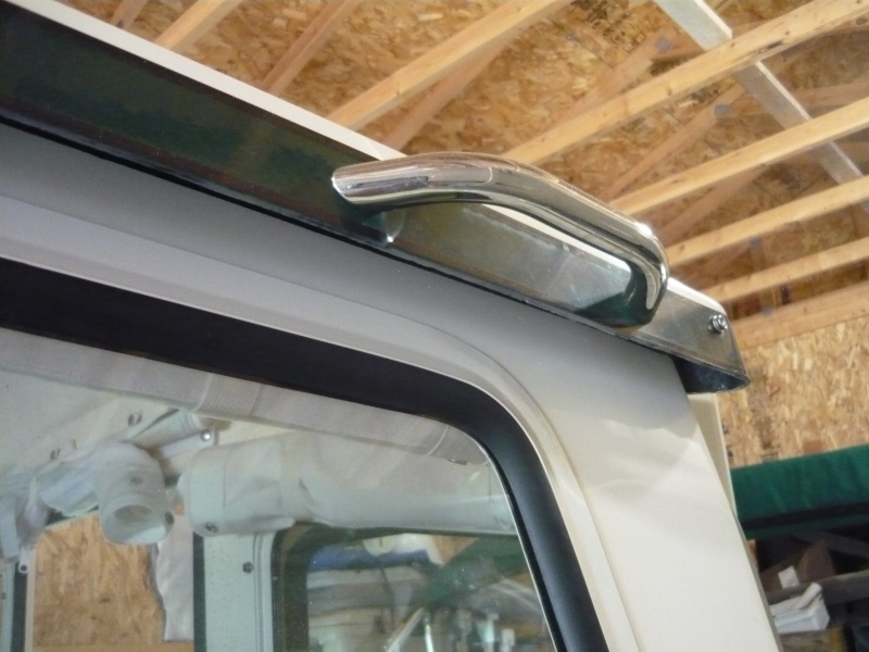 extra-grab-handle.  Grab handles also added to swim step, brow, v-berth entrance, overhead port and starboard.