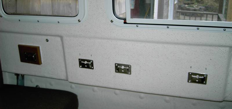 Extra table brackets to hold seat in standard position and aft position. Only two of us and I didn't want to cut table or loose drawer under top.