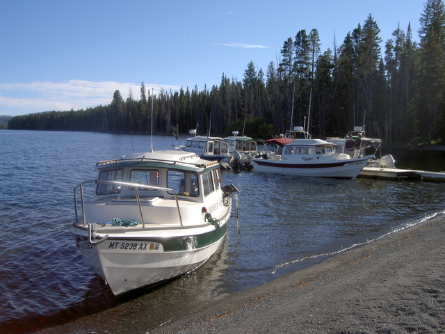 Farwest 111 to shore the rest docked at Eagle Bay dock