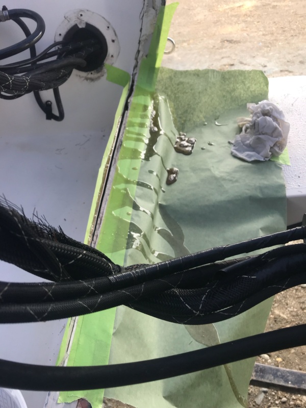 Filling the voids with fibrglass resin
