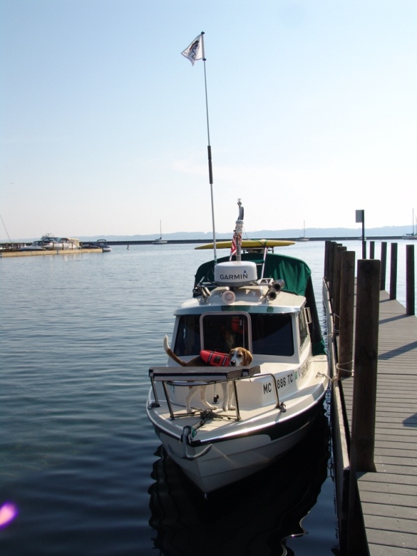 Finally at the dock in west Traverse Bay.