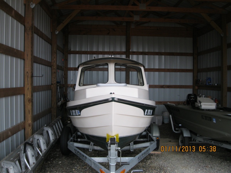 "Firefly" in her boat shed.