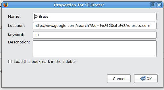 Firefox C-Brat Quick Search