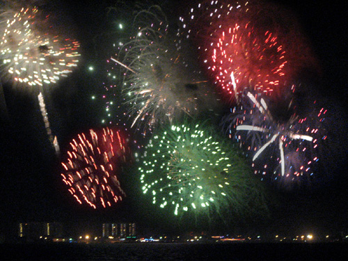 Fireworks at anchor