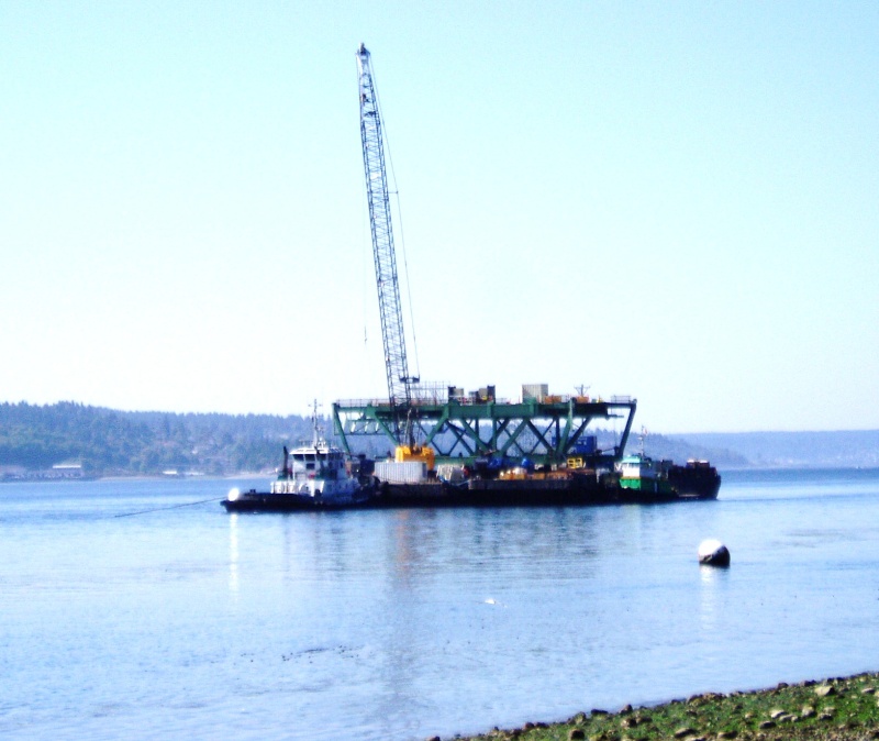 First deck section on  barge
