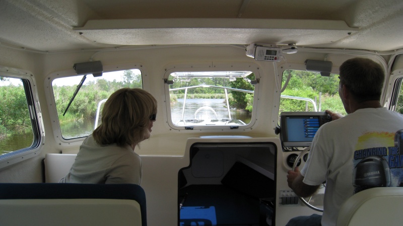 First splash - Gene at the helm.