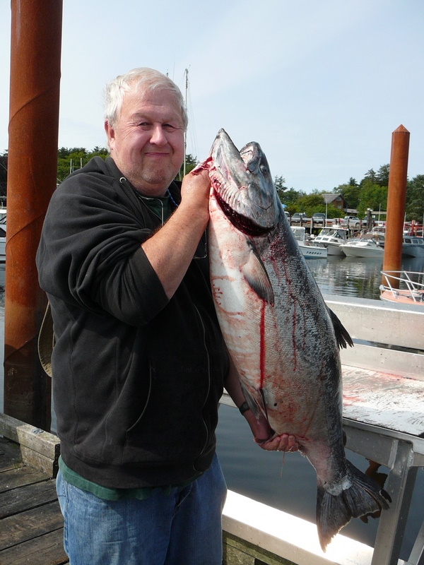 Fishing buddy Mike with 42lb chinook or "spring" eh.