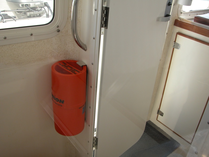 Flare Kit mounted inside head as viewed from the galley.