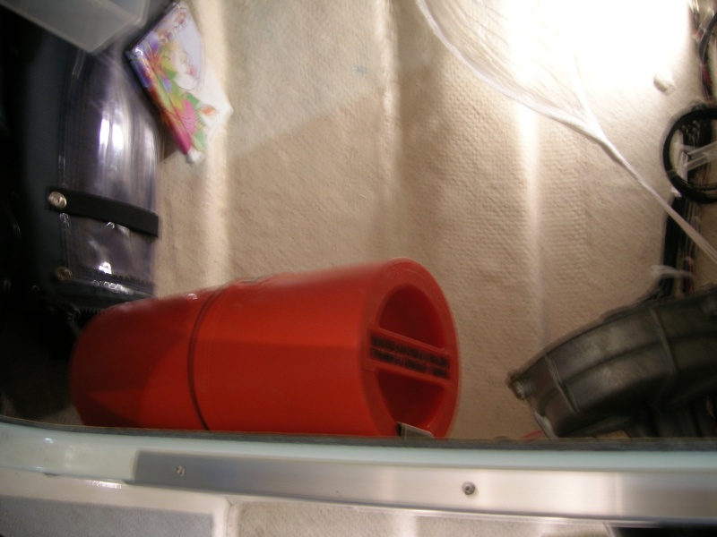 Flare kit mounted just inside cuddy next to electronics.