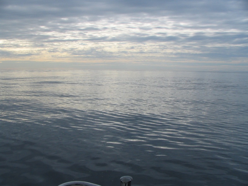 Flat August ocean