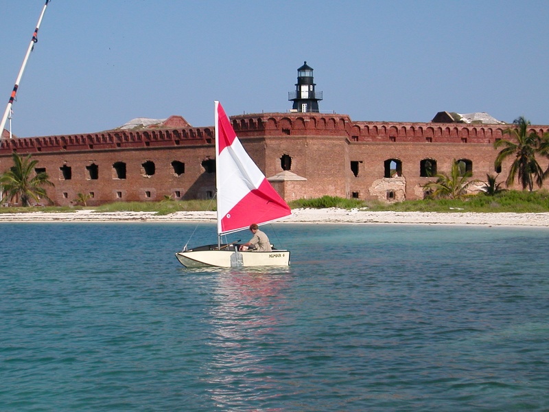 Fort Jefferson Tortugas w/ Joe in our sailing dingy in the foreground