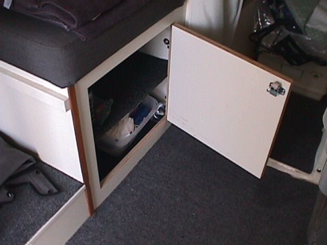 Forward dinette seat door