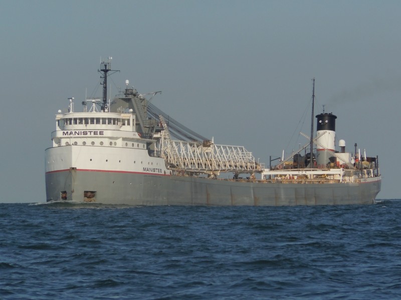 Freighter in Pelee Passage, Lake Erie.