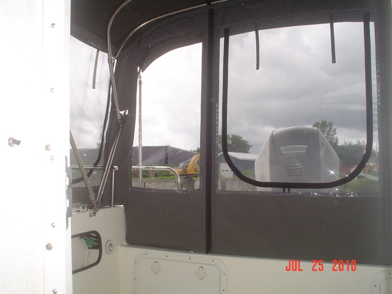 From inside cockpit
