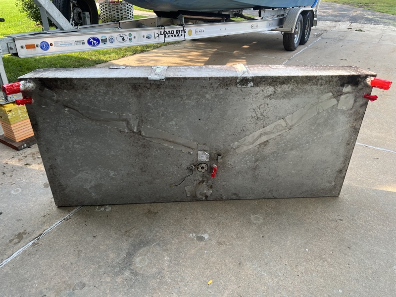 Fuel tank before pressure washing