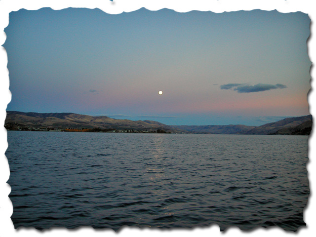 Full Moon Sunday evening looking East - Lake Chelan