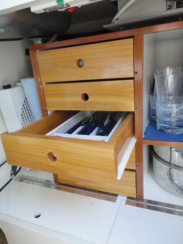 Galley shelves