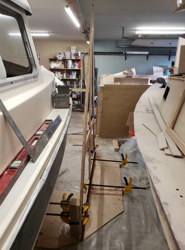 Gluing up the berth