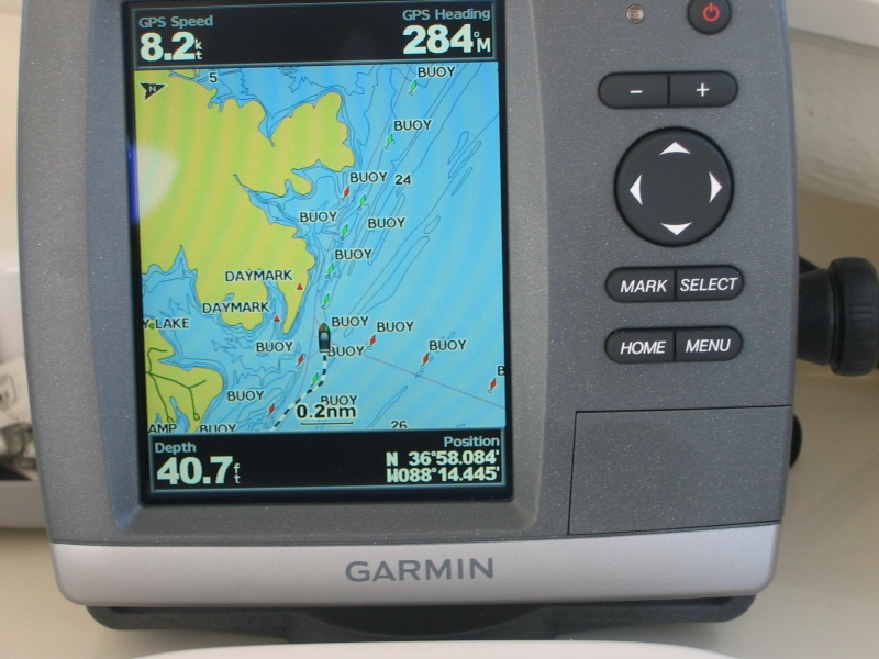 GPS view of channel on west side of Kentuck Lake