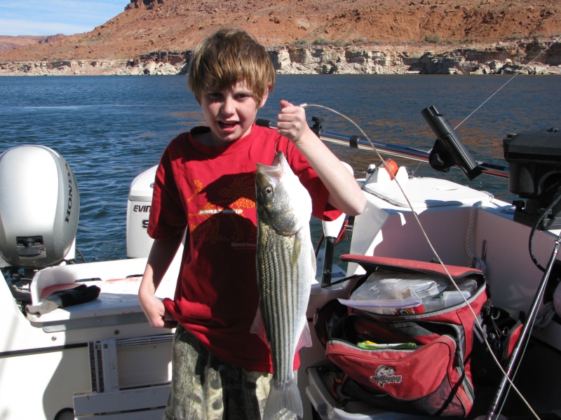 Grandson, Grayson and a nice Striper.