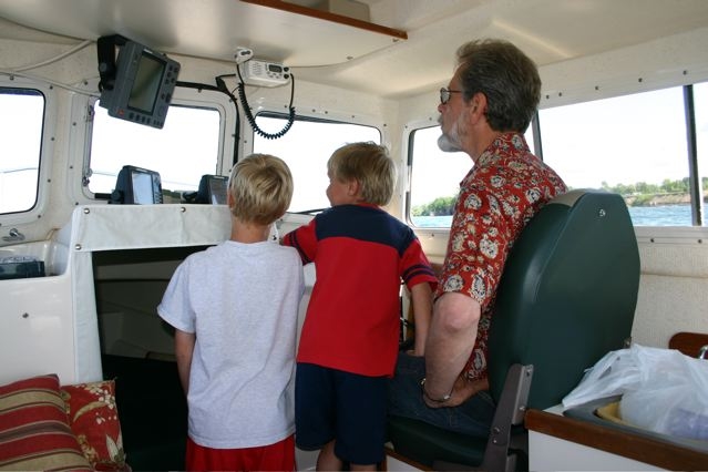 Grandsons Checking Out Fish in L. Ontario