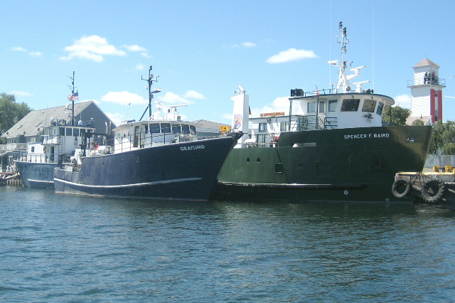 Grayling, USGS, Great Lakes Science Center research vessel and Spencer F. Baird, US Fish & Wildlife Services hatchery stocking vessel.