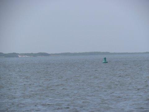 Green can on the way out to Little Egg Inlet Long Beach Island to the left