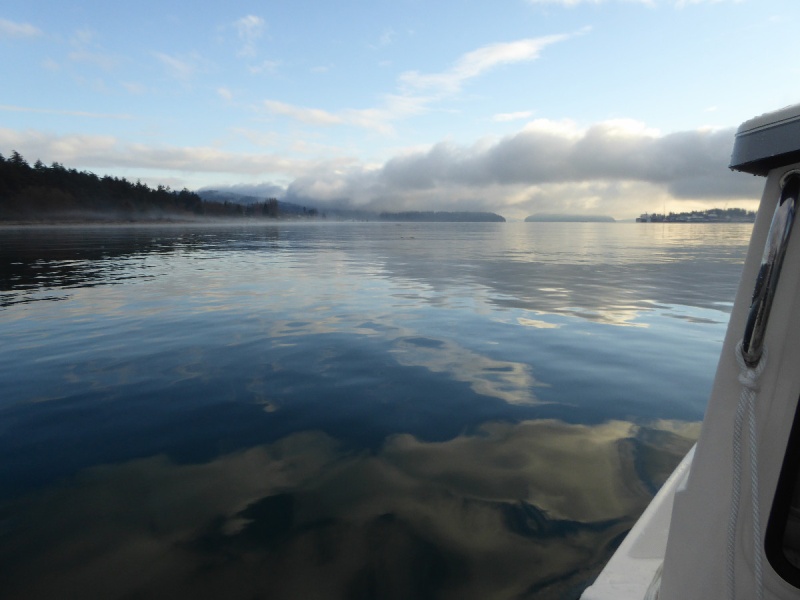 Guemes ferry in a light fog