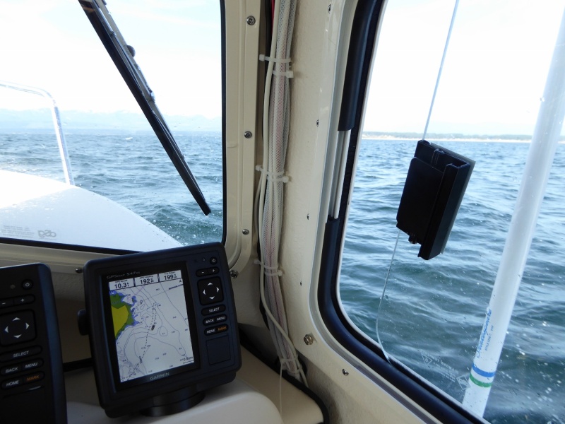 Guess I jumped the gun...heading back after seeing the size of the waves in the Strait
