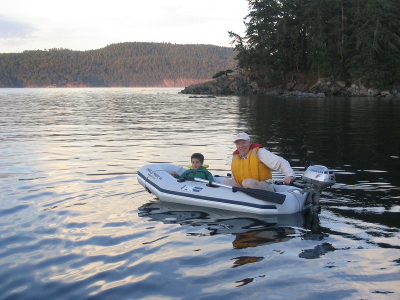 Guppy with her 2 hp Honda motor attached.