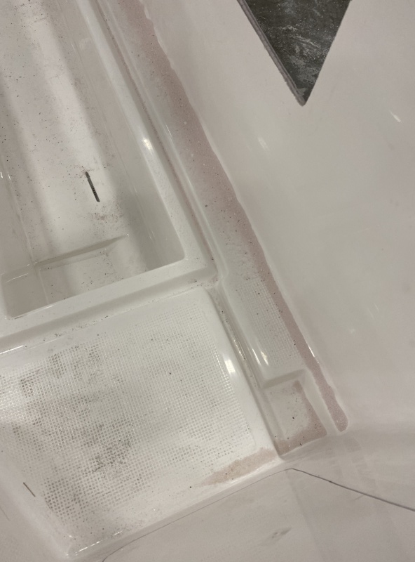 Gutter around box leads to scupper