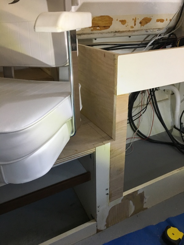 Had to move the cabinet doors aft and cut about 1.5 inches off of them.