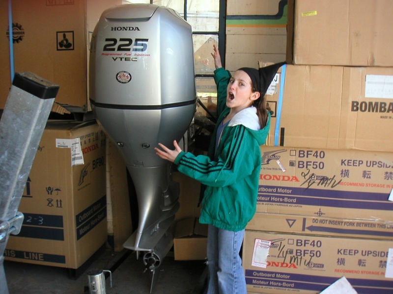 Haileigh checks out the Honda 225.