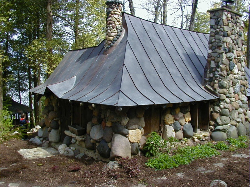 Handcrafted copper roof.