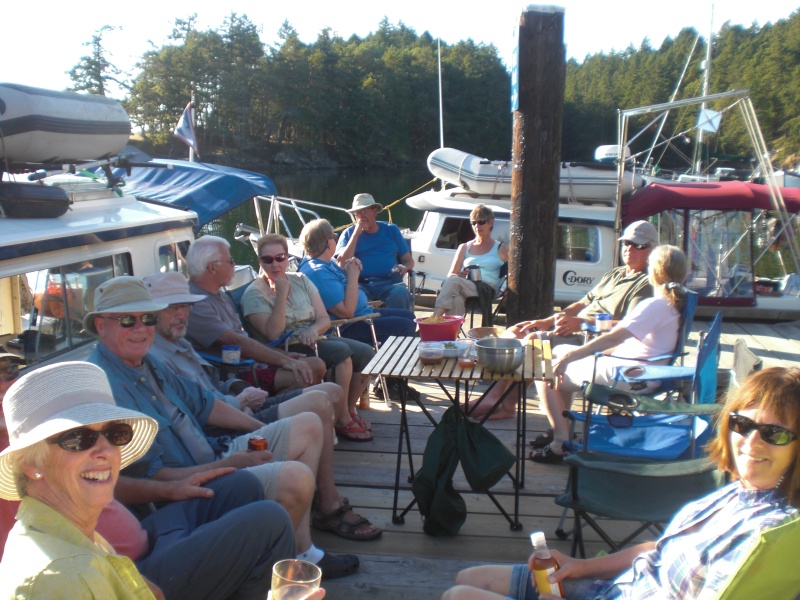 Happy Hour on the dock at Conover Cove.