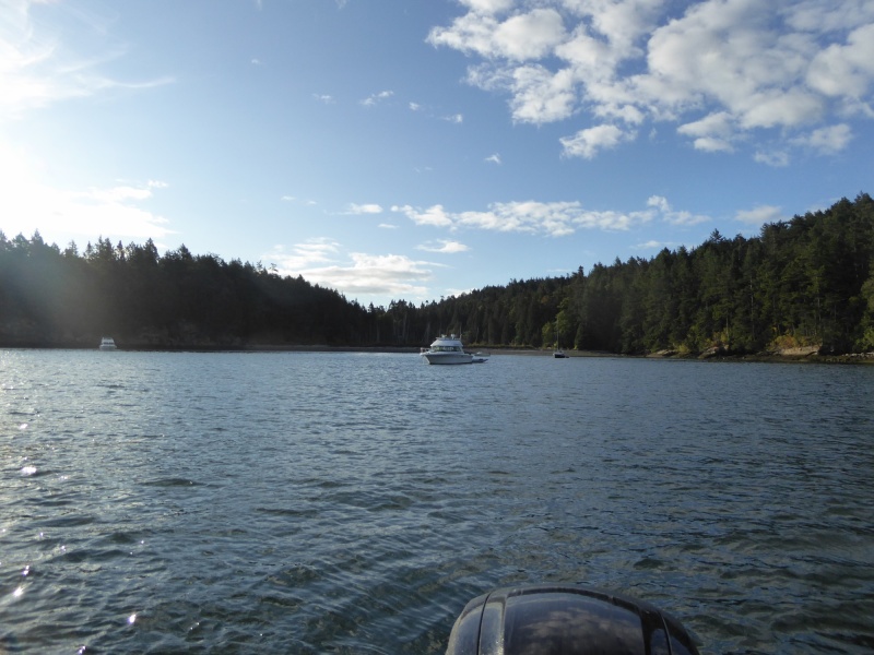 Happy to be leaving Shallow Bay on Monday morning. Got knocked around all night by rolling swells coming in from Georgia Strait. Possibly one of the bounciest nights I've spent aboard, and one of the reasons I prefer the buoys in this relatively exposed bay, although the anchored boats were fine.