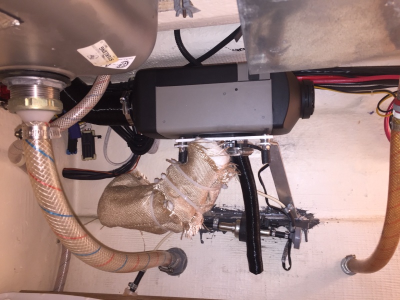 Heater with exhaust hooked up & insulating sock