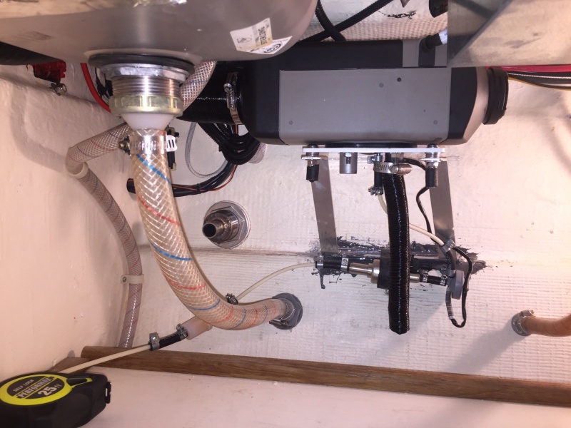 Heater with Exhaust thru Hull just to left