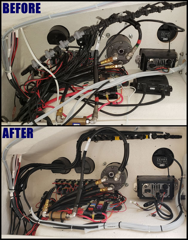 Helm cable and hose management
