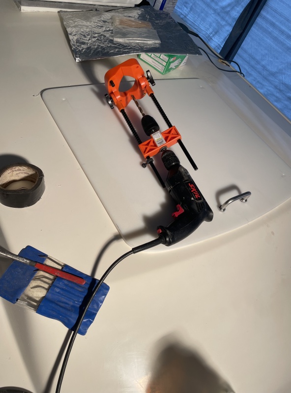 Holes redrilled perpendicular