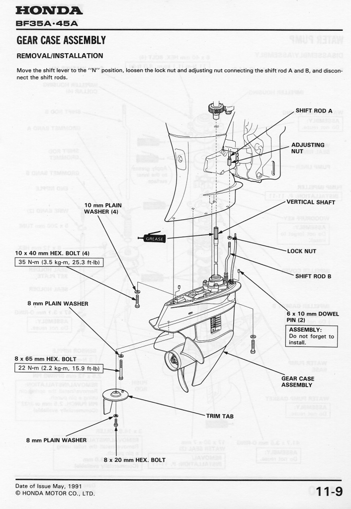 Honda 35-50 hp  Lower Unit